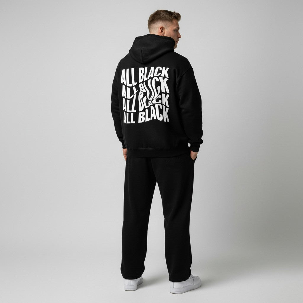 ALLBLACK HOODIE DEFO OVERSIZE