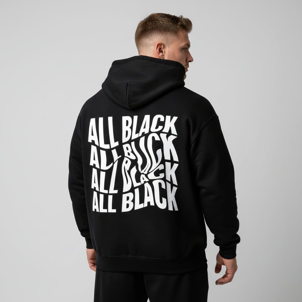 ALLBLACK HOODIE DEFO OVERSIZE